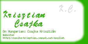 krisztian csajka business card